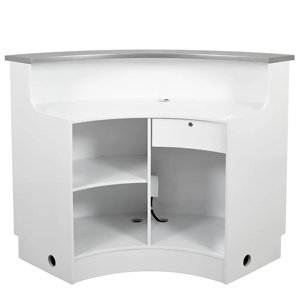 Reception Desk LED Illuminated Curved Reception Desk Area Counter Round Reception Desk 3