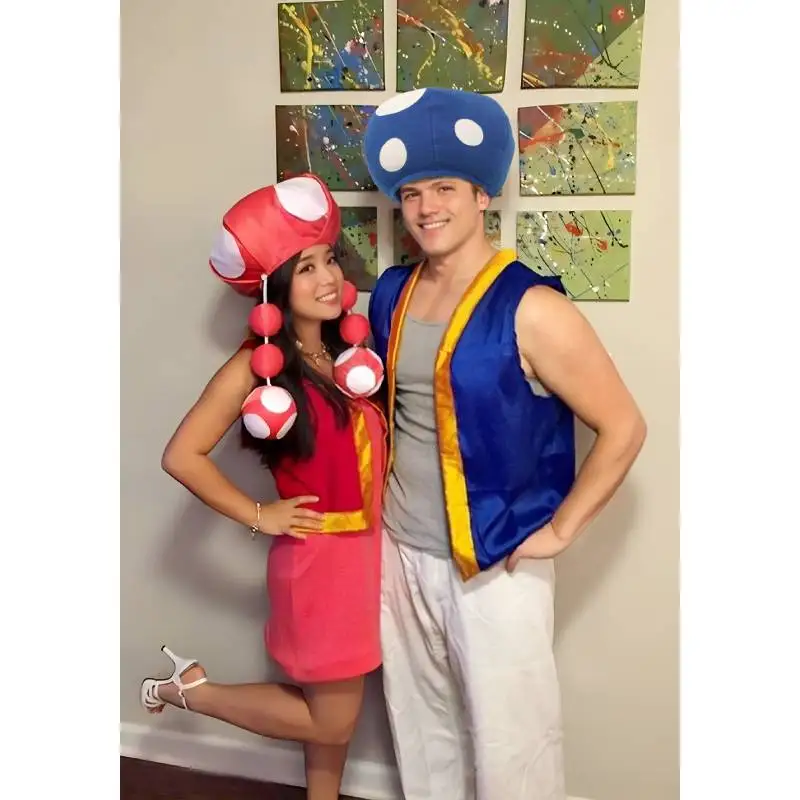 Cosplay Hat Cosplay Prop Accessories Multicolor Mushroom Toad Hat Spotted Cap Game Cosplay Costume Adults Halloween Costume Accessories