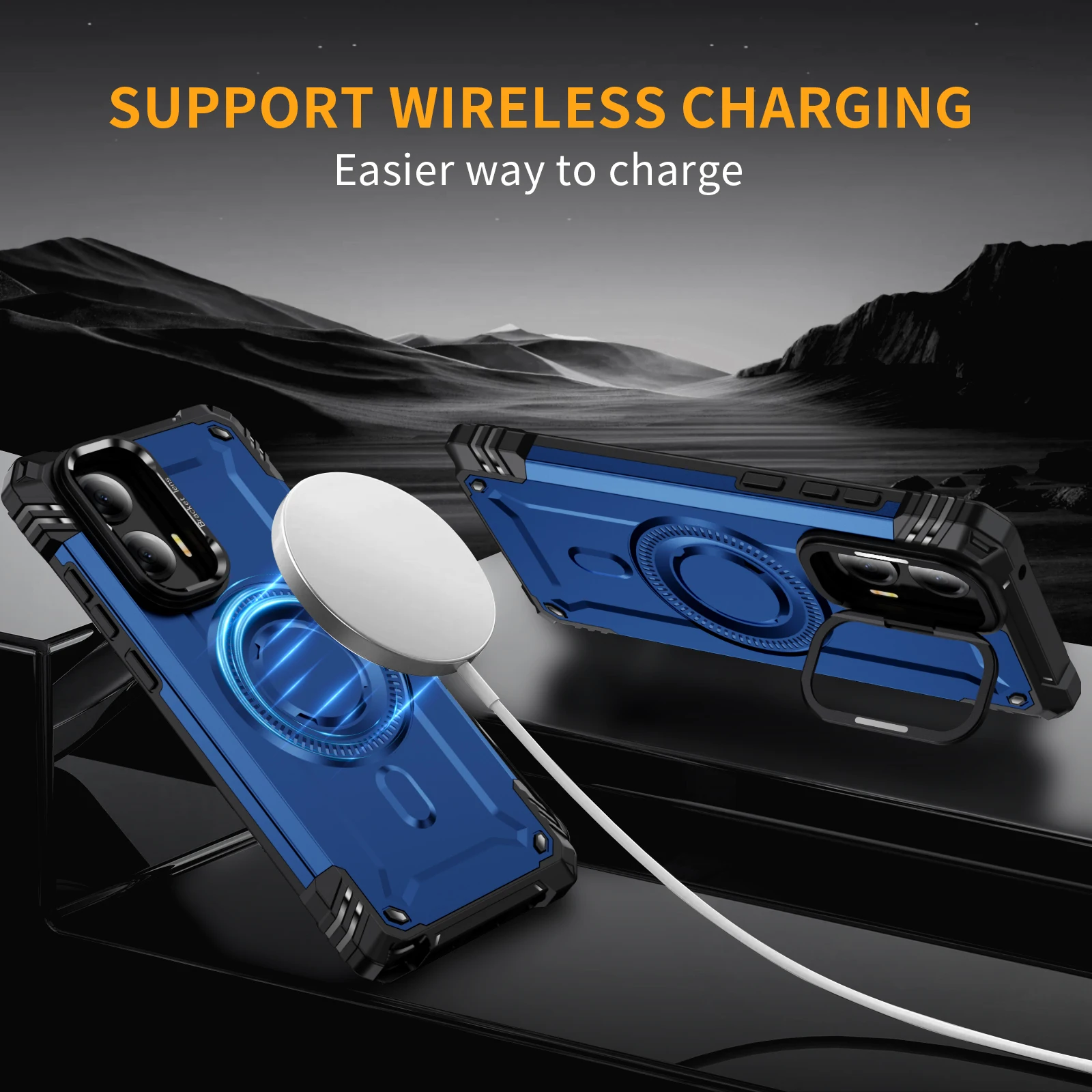 Magnetic Armor Shockproof Case with Magsafe and Metal Lens Stand Cover
