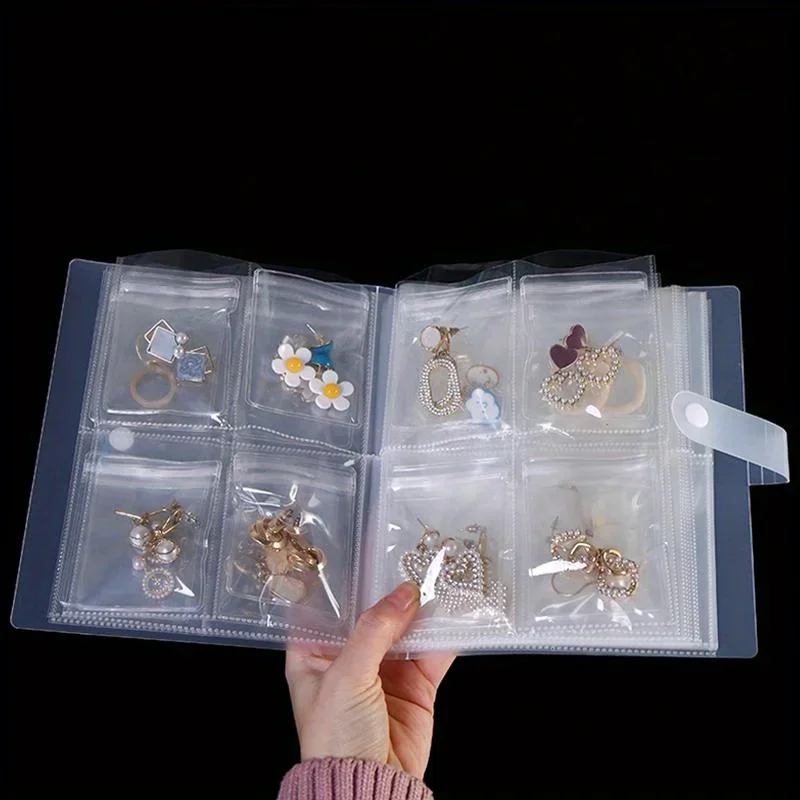 1pc Kunststoff transparent staub dicht Gitter Anti oxidations schmuck Zubehör Aufbewahrung tasche Verpackung Tasche Organizer Halter – Detail 6