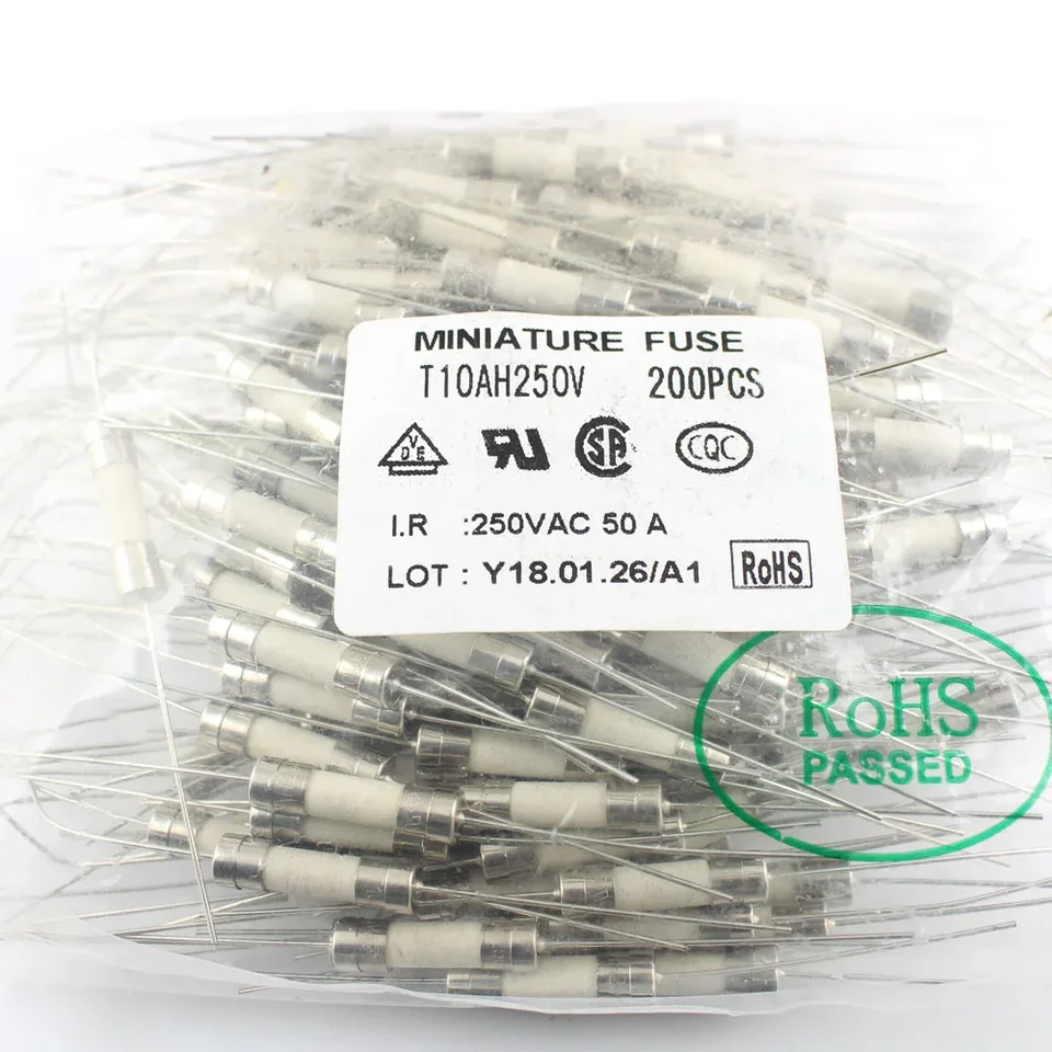 Fusible Sourcingmap Sourcing Map- 10Pcs 250V 3A Rapide Coup Rapide Céramique Fusibles Tubes 5mm