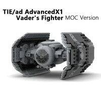 NEW 453Pcs MOC Spaceship TIE/ad Advanced x1 Vader's Fighters Building Blocks Modified from Tie Bomber Bricks Model DIY Toys Gift 1