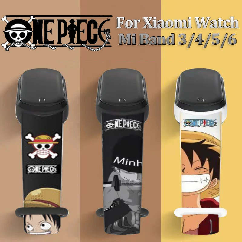 Сменный ремешок для Xiaomi Mi Band 6 5 4 3 Cartoon D. Силиконовый браслет часов Luffy | Игрушки и