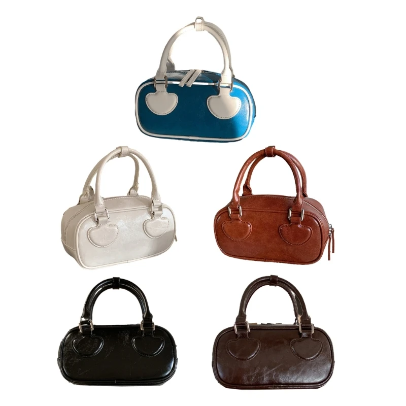 Colorful PU Handbag Versatile Patchwork Handbag Elegant for Fashion Enthusiasts E74B