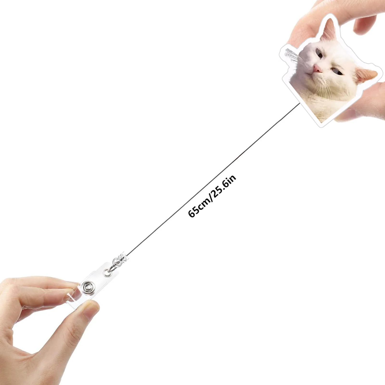 2025 New Design 1 Piece Acrylic Retractable Nurse Badge Reel Cute Cat Expression Doctor Student ID Card Holder Keys Lanyard