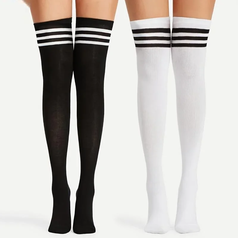 Women Thigh High Socks Striped Over The Knee Socks Long Knee High Socks for Women Knee High Socks Thigh High Socks