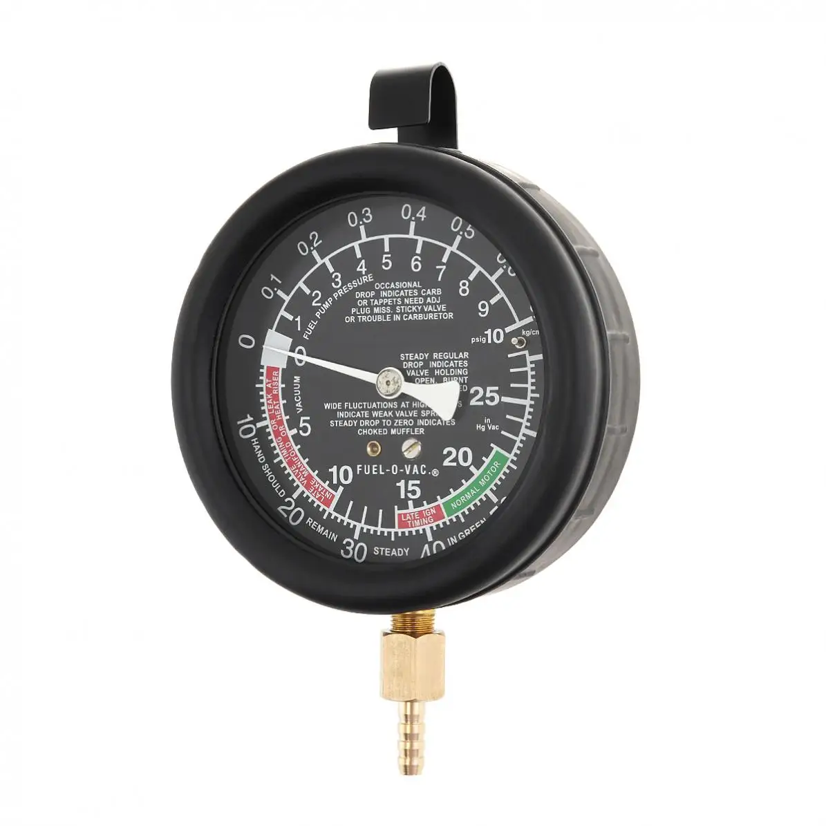 범용 0-10 PSI / 0-28 Hg 기화기 밸브 연료 펌프 압력 진공 테스터 게이지 키트 (자동차/트럭용)