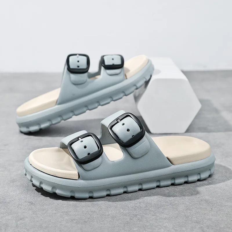 EVA Flat Sandals Thick Soled Lightweight Men Anti Slip House Slippers