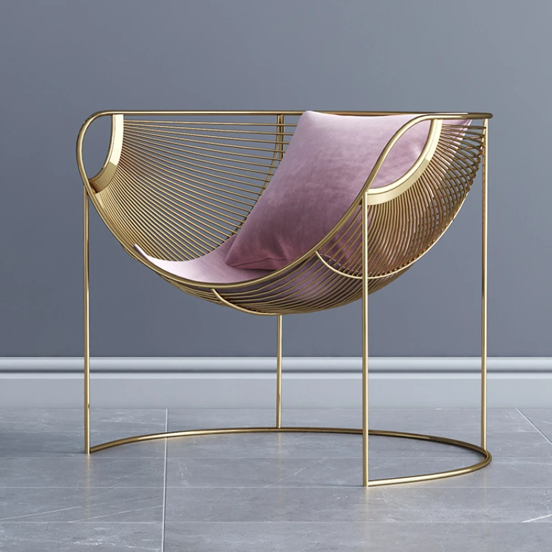 

Одноместный стул со спинкой, роскошный и простой современный скандинавский Железный Балконный стул для отдыха