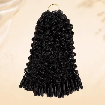 Extension per capelli umani ricci birmani colore naturale, morbidi, setosi e con texture voluminosa, per un'acconciatura completa, in vero capello per donna
