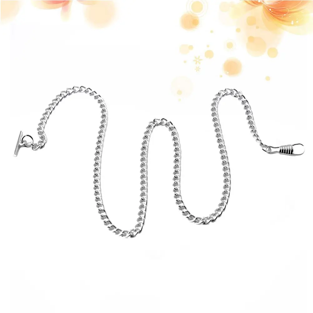 T자형 포켓 시계 체인 프리미엄 메탈 레트로 광택 마감 시계 홀더 벨트 체인 키체인 청바지 장식 65cm 브론즈