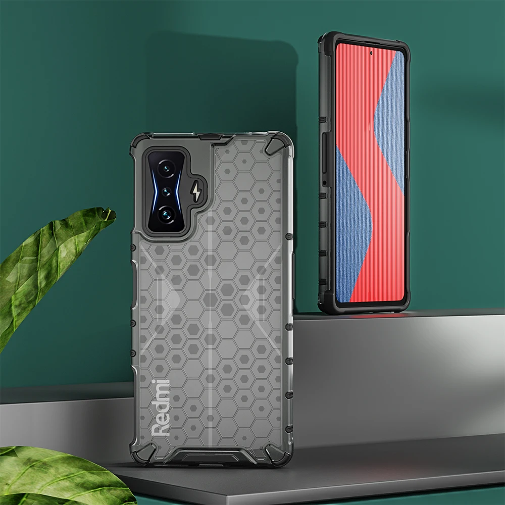 KEYSION ütésálló páncéltok POCO F4 GT F3 5G átlátszó méhsejt telefonhoz hátlap Xiaomi Redmi K50 Gaming K4 készülékhez_voghion.com