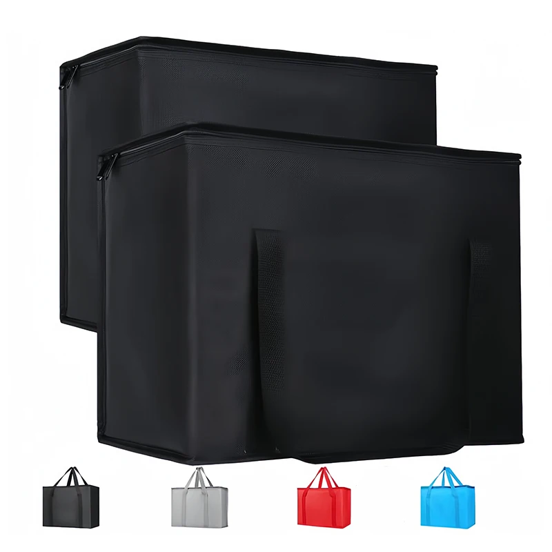 

Многоразовая Изолированная продуктовая сумка на молнии, Экстра большая сумка-холодильник для хранения напитков и пикника, 2 упаковки