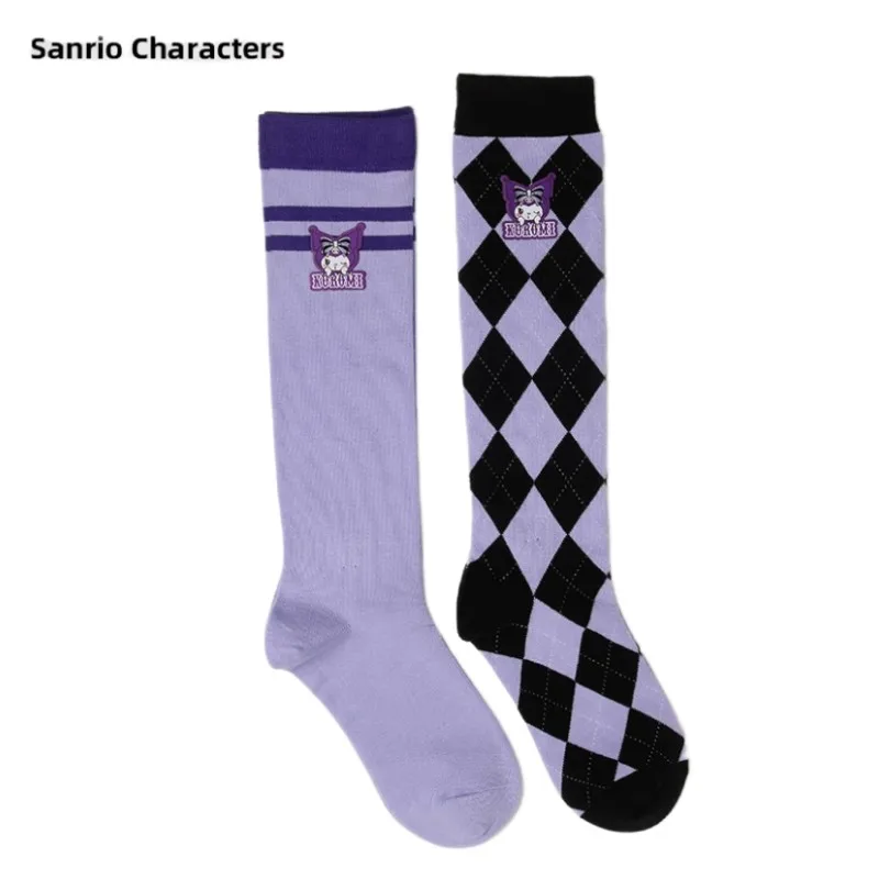 

Anime Sanrios Children's JK Cotton Stockings Cartoon Kuromi Cute Printed Student Knitted Socks Kawaii Girls' Breathable Socks