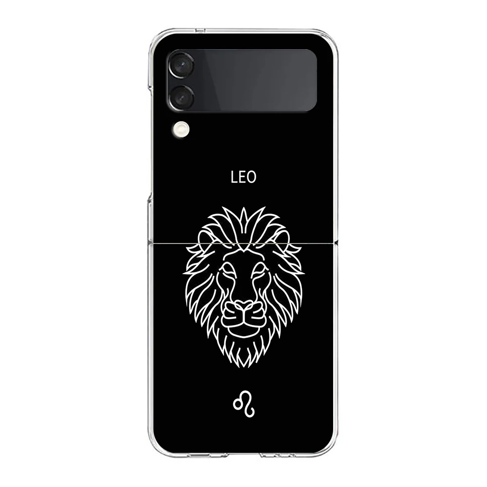 Zodiac-Inspired Clear Hard Folding Phone Case with PC Bumper