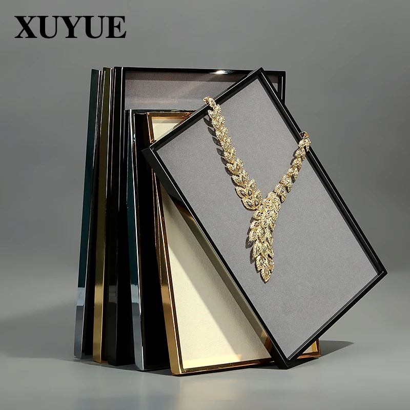 Jewelry tray new metal jewelry swing plate jewelry necklace ring silk scarf glasses display display tray