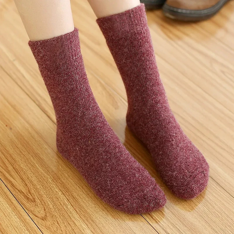 5 Pairs Of Women's High Quality Warm Cashmere Wool Socks 3