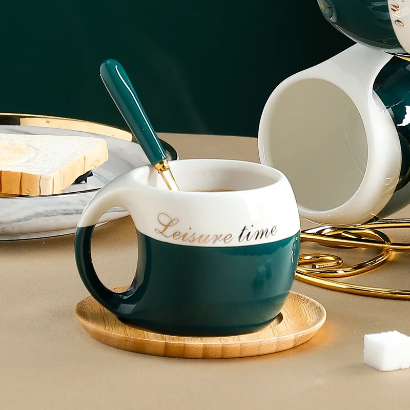 

Nordic small luxury coffee cup plate small exquisite cup high-end simple golden English ceramic coffee cup small