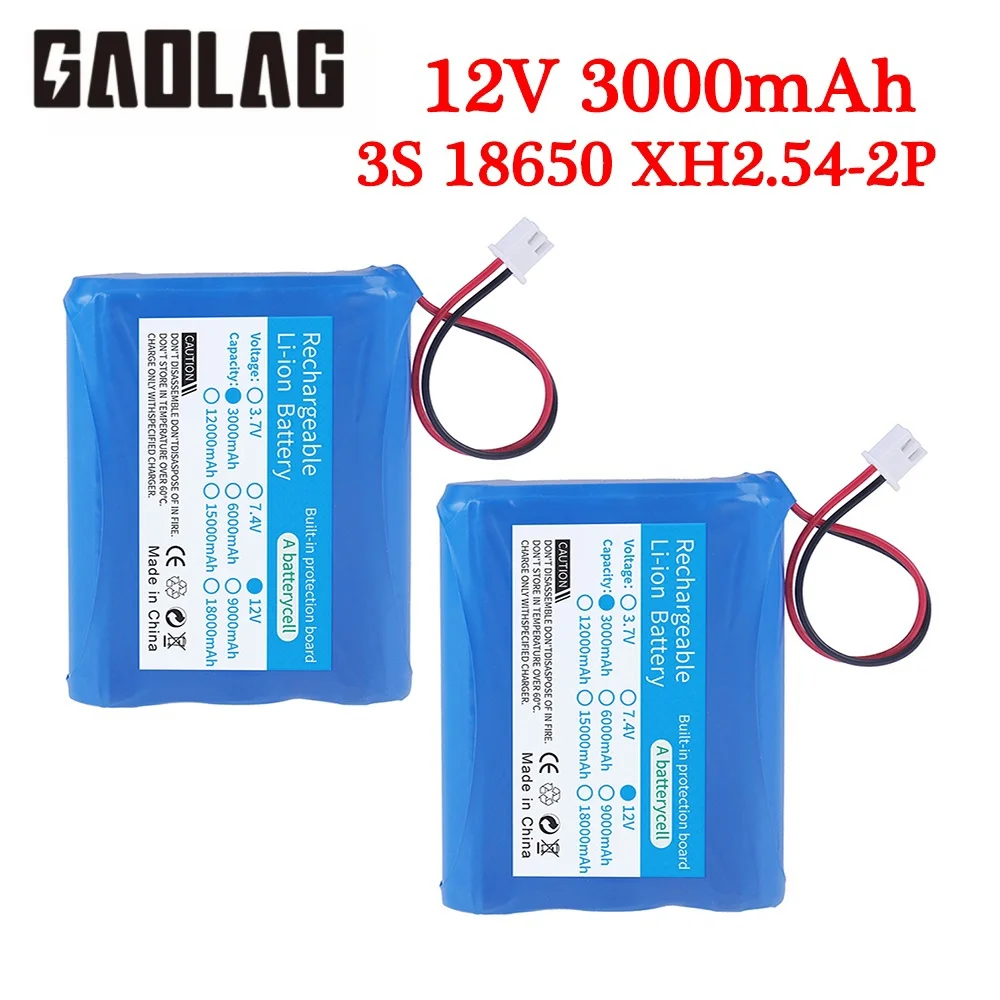 

12 в 3000 мАч 18650 3S1P литиевая аккумуляторная батарея динамик фонарик CCTV камера GPS прожектор Портативный комплект