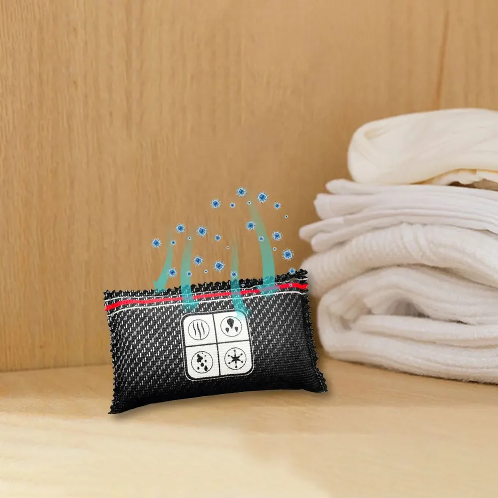 1-4Pcs Car Dehumidifier Desiccant Dehumidifier Bag Reusable Silica Gel Moisture Absorber Bag for Wardrobe Shoe Cabinet