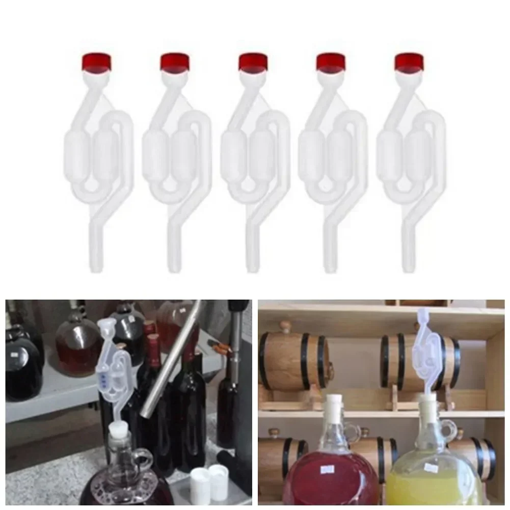 5PCS Bubble Type Fermenter Air Lock Home Brew Wine Plastic One-way Brewing Valve For Wine Making Accessories