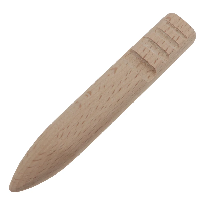 Multi-Size Wood Slicker Leather Solid Wood Round Burnishing Edge for Polished Edge Leather Craft Working Tool