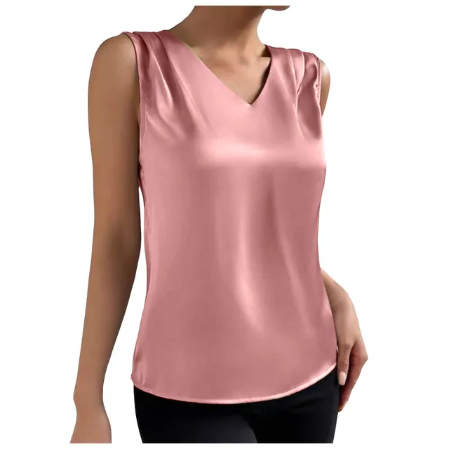 pink satin vest top