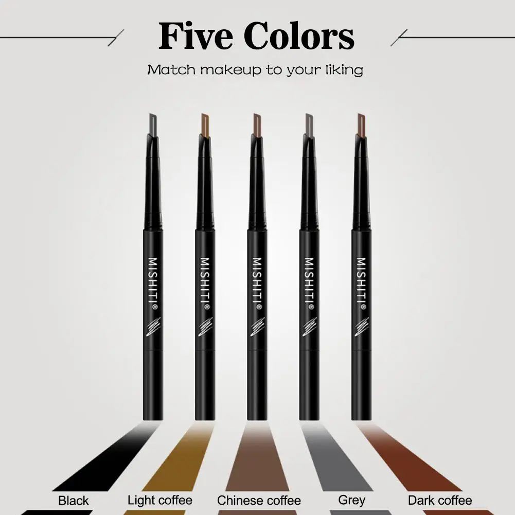 

1PC Fine Eyebrow Pencil With Double Head Automatic One Eyebrow Pencil And Makeup Pen Makeup Waterproof Line Free Rotation V2X0