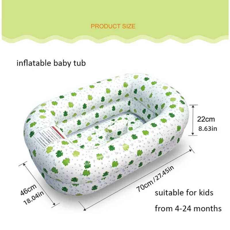 Baby Bath Tub Mommy's Helper Inflatable Bathtub for Baby Toddler Saddle Horn Baby Bath Seat Keeps From Sliding Foldable Bath Tub