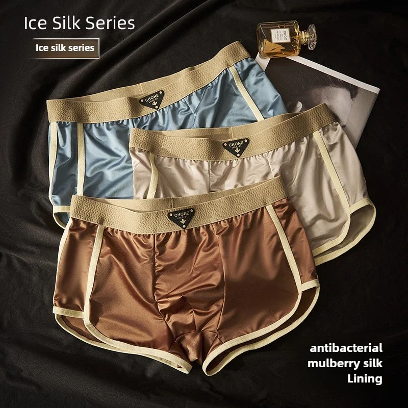 4Pack Ijs Zijde Mannen Ondergoed 10A Grade Antibacteriële Moerbei
