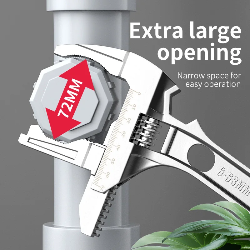 Repair tool bathroom wrench adjustable large opening wrench kitchen bathroom pipe wrench manual tool power port wrench 3