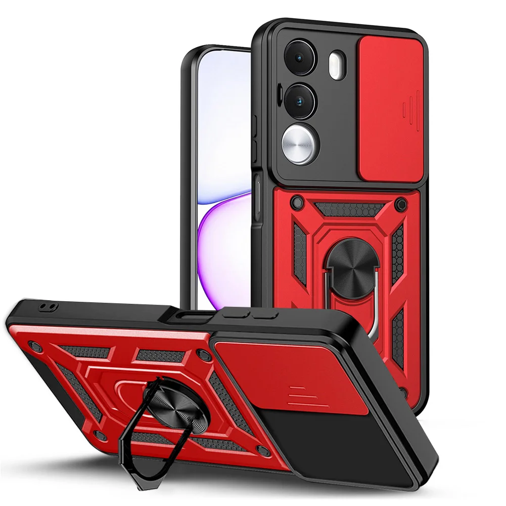 Enhanced Armor Hybrid Metal Ring Holder Camera Protective Case