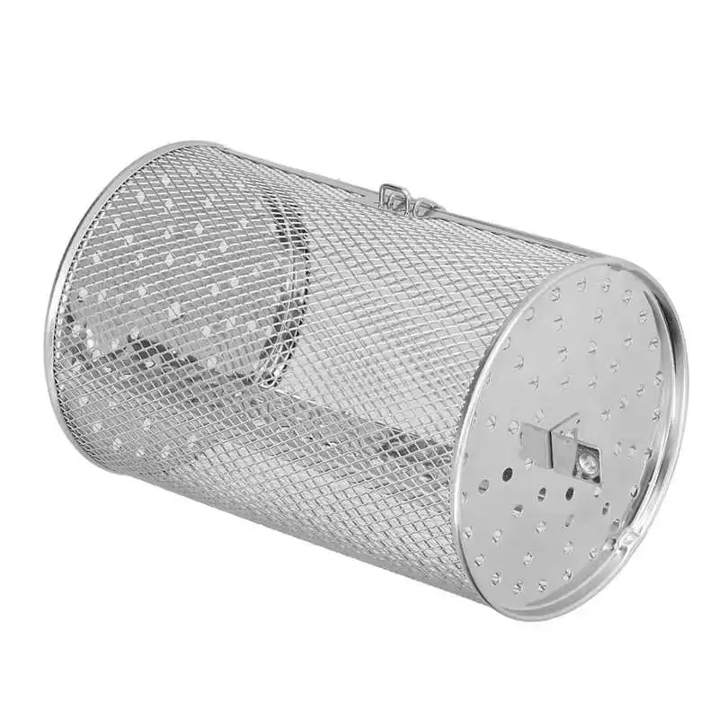 360 Degree Rotatable Fryer Basket Stainless Steel Air Fryer Cage Baking Tool for Kitchen Electric Oven 12x12x18cm