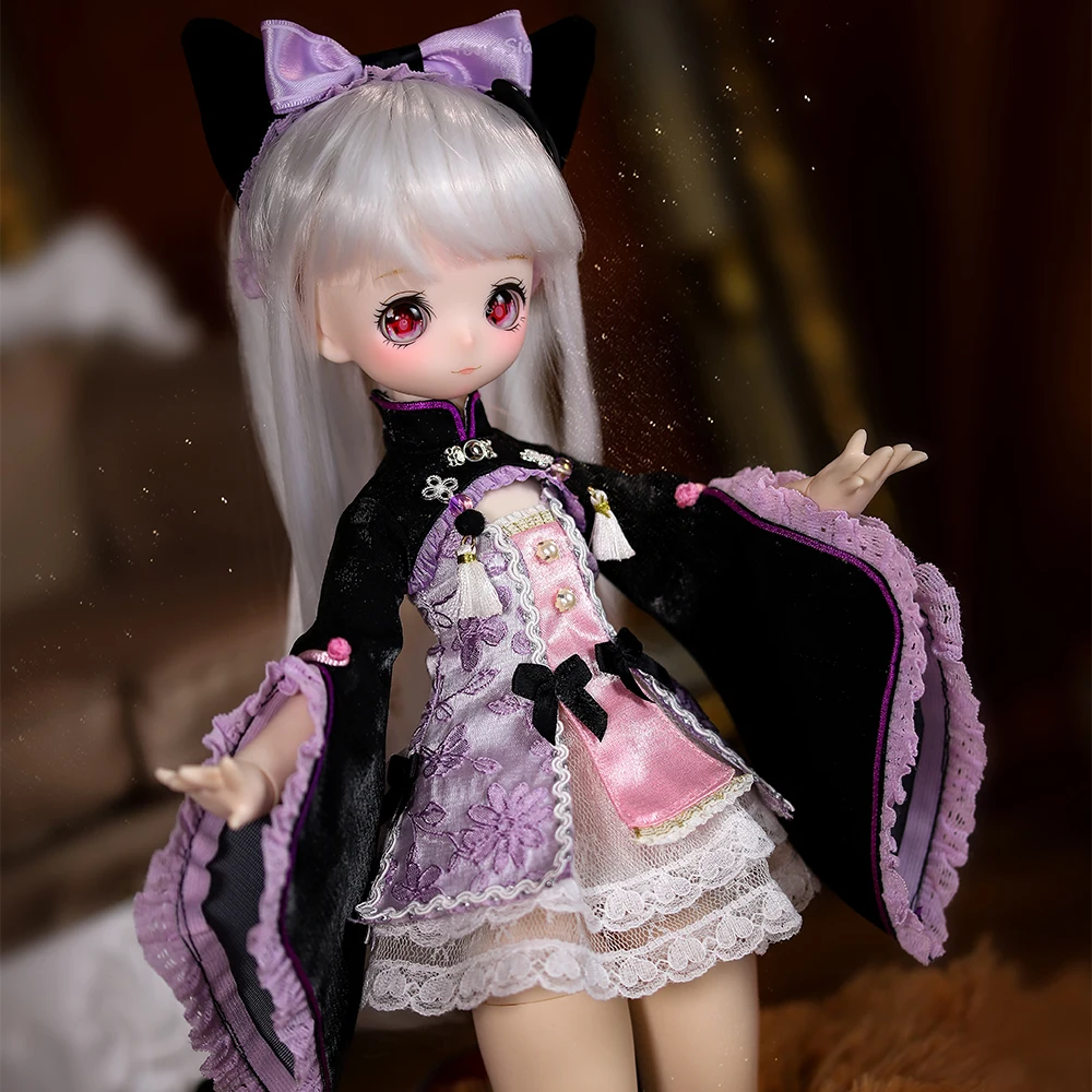 ジョイントボディドール,1/4 bjd,45cm,衣料品ドレス付き,ウィグ 