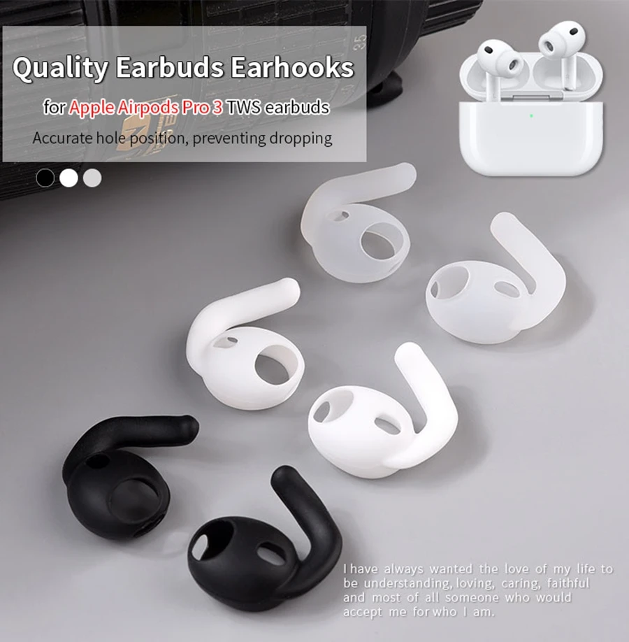 4Pcs Silicone Ear Tips for Apple Airpods Pro 3 True Wireless Earbuds Eartips Airpods Pro3 TWS Earhook headphones Anti-drop Hooks