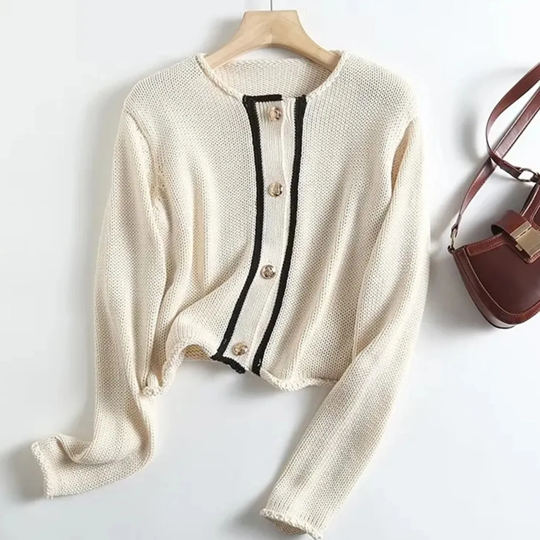 

Jenny&Dave Fashion Elegant Single Breasted Knitwear Cardigans Women Sweaters Tops