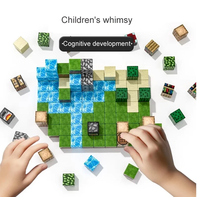 50-400 Uds. Bloque de construcción magnético de mina, juego de cubos magnéticos del mundo para niños y niñas, modelo DIY, juguete sensorial para niños, regalo de Navidad - Imagen 2