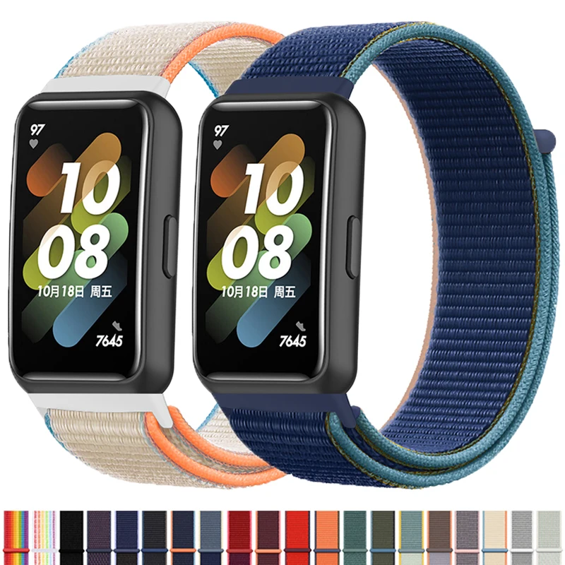 

Ремешок нейлоновый для смарт-часов Huawei Band 7, спортивный NFC браслет с нейлоновой петлей