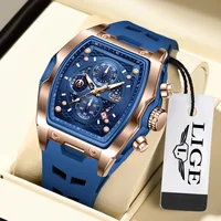 Relogio Masculino LIGE Men Watch Luxury Waterproof Quartz Wristwatch Chronograph Luminous Date Sports Silicone Clock Man Watches