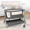 Baby Bassinet Bedside Crib, 5 Height Adjustable Bedside Crib, Newborn Portable Bassinet with Wheels, U-Shaped Diaper Table 5