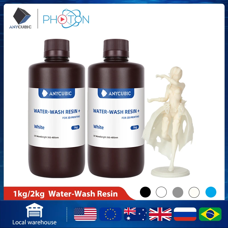 petg filament Anycubic Water-Wash Resin 3D Printers Resin Water-Washable 365-405nm  for LCD DLP Photon M3 Plus Max 7K mono 6K Printing abs plastic filament