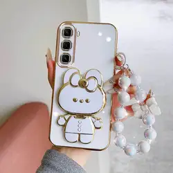 3 - Piece Phone Accessory Set: Case, Lanyard, and Stand for Infinix Hot 50 5G (WHITE)