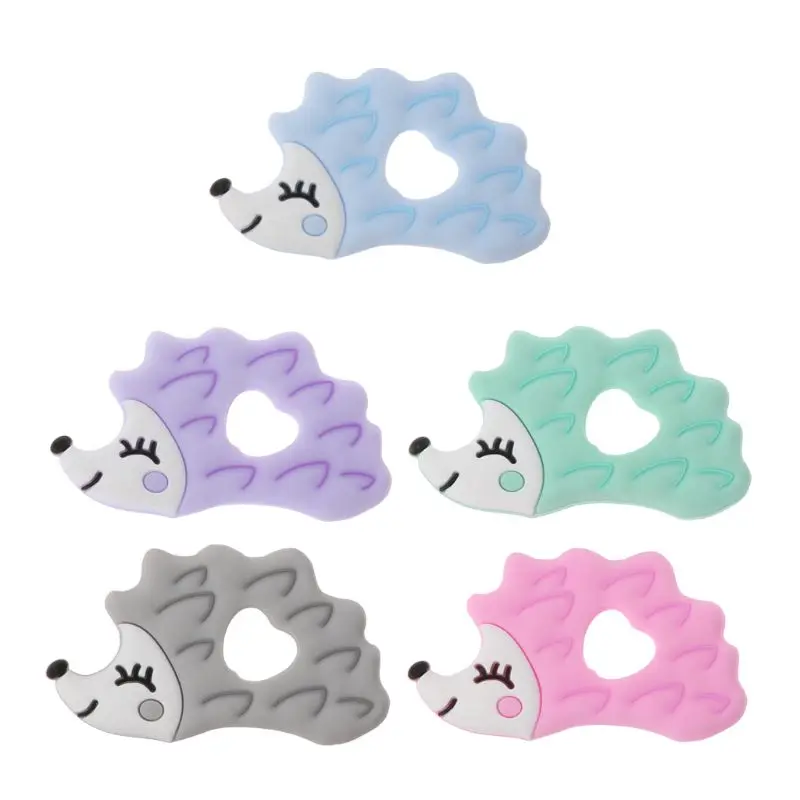 

Baby Teethers BPA Teething Toy Hedgehog Shape Baby Ring Silicone Beads DIY