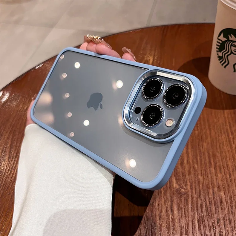 Premium Transparent Shockproof Case with Soft Bumper and Metal Camera Protector