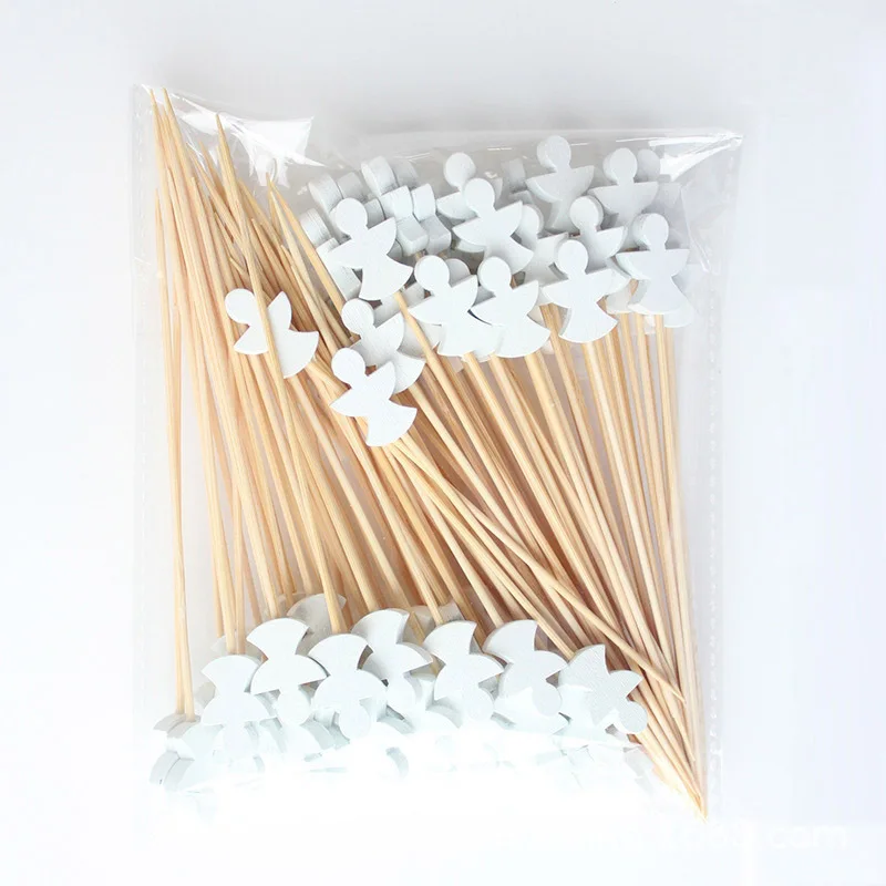50PCS Christmas Decorations Bamboo Skewer Cocktail Picks Cupcake Topper