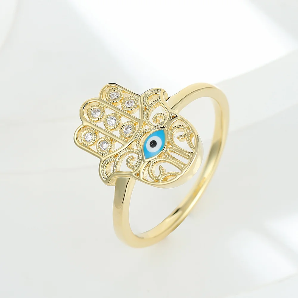 Cute Pink Blue Enamel Eye Stone Rings For Women Vintage Silver Color Engagement Band Wedding Jewelry