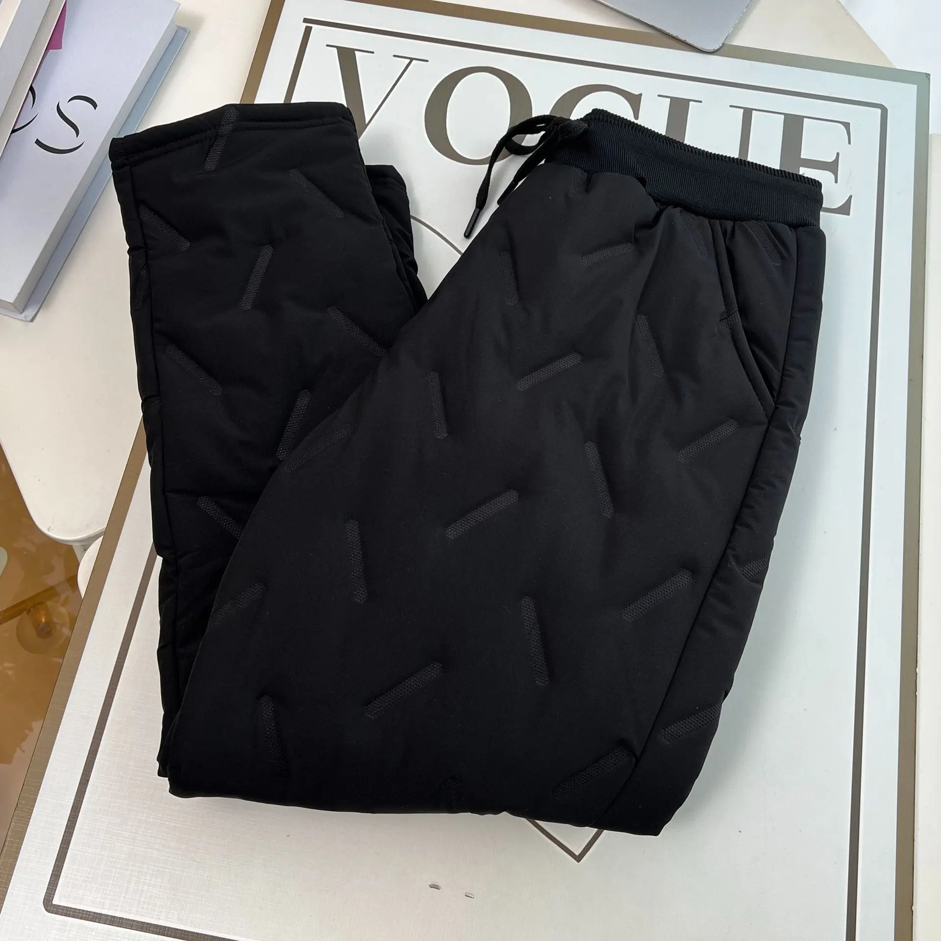 XXXXL Fashion Plus Size Women's Harem Pants Winter New Simple And Warm Down Cotton Padded Casual Quilted Trousers 369