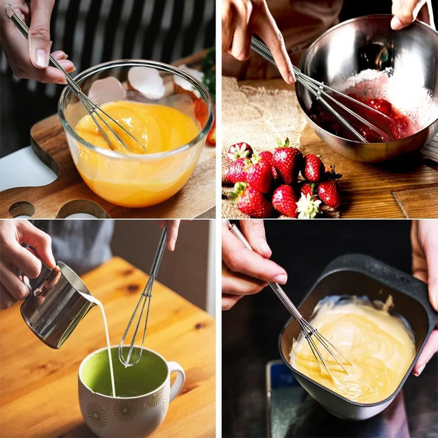 Frusta in acciaio inossidabile Frusta manuale per uova Filo antiaderente Frullino per le uova Mini fruste Fili per palloncini Cucina fai da te Mini frusta Gadget da cucina 4