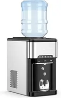 Water Cooler Dispenser with Ice Maker, 3 in 1 Top-Loading Hot & Cold Water Dispenser 5 Gallon, 48 LBS Daily-Ice, Portable Ice Cu 1