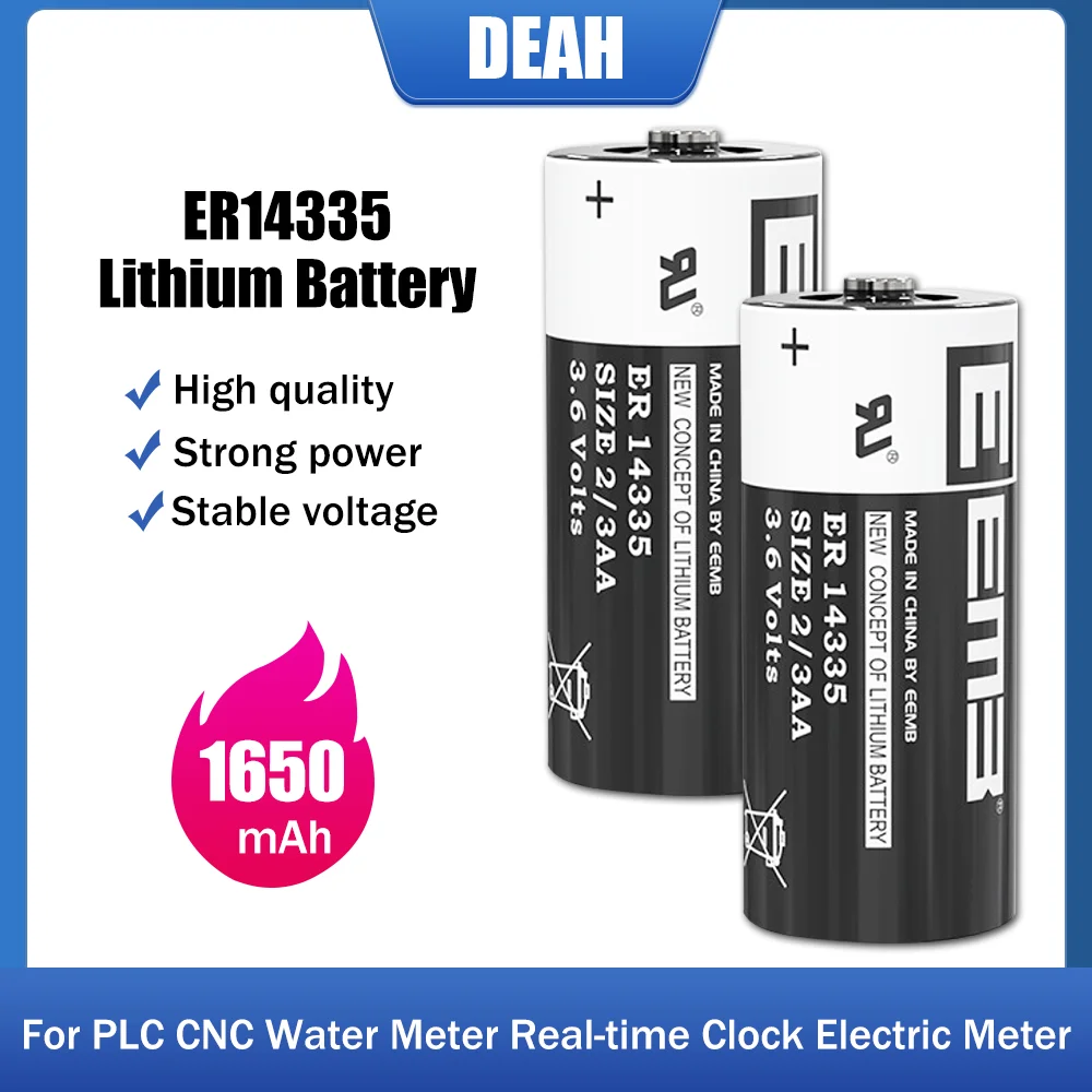 2pcs New Er14335 14335 2/3aa 3.6v 1650mah Disposable Lithium Battery ...